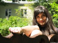 Feet - Dina B - 2014-10-24 Brunette in a business dress