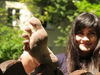 Feet - Dina B - 2014-10-24 Brunette in a business dress