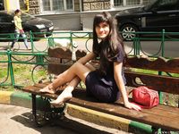 Feet - Dina B - 2014-10-24 Brunette in a business dress