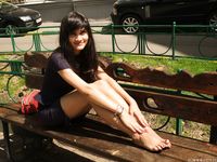 Feet - Dina B - 2014-10-24 Brunette in a business dress