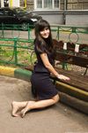Feet - Dina B - 2014-10-24 Brunette in a business dress