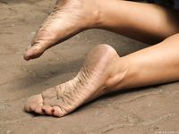 Feet - Dina B - 2014-10-24 Brunette in a business dress