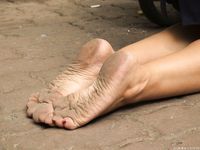 Feet - Dina B - 2014-10-24 Brunette in a business dress