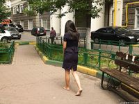 Feet - Dina B - 2014-10-24 Brunette in a business dress