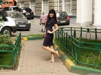 Feet - Dina B - 2014-10-24 Brunette in a business dress