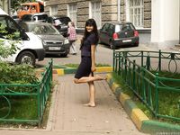 Feet - Dina B - 2014-10-24 Brunette in a business dress