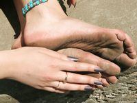 Feet - Ekaterina - 2012-05-21 Blonde in blue dress