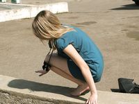 Feet - Ekaterina - 2012-05-21 Blonde in blue dress