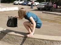 Feet - Ekaterina - 2012-05-21 Blonde in blue dress