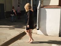 Feet - Ekaterina - 2016-08-08 Blonde in a black dress