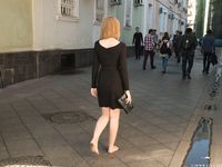 Feet - Ekaterina - 2016-08-08 Blonde in a black dress