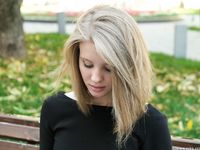 Feet - Ekaterina - 2016-08-08 Blonde in a black dress