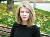 Feet - Ekaterina - 2016-08-08 Blonde in a black dress