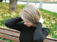 Feet - Ekaterina - 2016-08-08 Blonde in a black dress