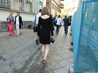 Feet - Ekaterina - 2016-08-08 Blonde in a black dress