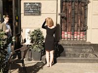 Feet - Ekaterina - 2016-08-08 Blonde in a black dress