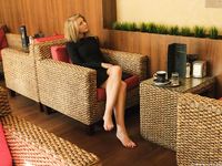 Feet - Ekaterina - 2016-08-08 Blonde in a black dress