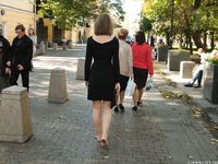 Feet - Ekaterina - 2016-08-08 Blonde in a black dress