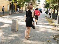 Feet - Ekaterina - 2016-08-08 Blonde in a black dress