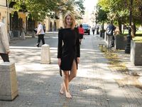 Feet - Ekaterina - 2016-08-08 Blonde in a black dress