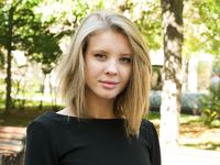 Feet - Ekaterina - 2016-08-08 Blonde in a black dress