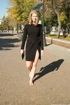 Feet - Ekaterina - 2016-08-08 Blonde in a black dress