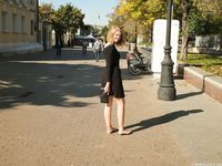 Feet - Ekaterina - 2016-08-08 Blonde in a black dress