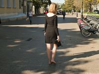 Feet - Ekaterina - 2016-08-08 Blonde in a black dress