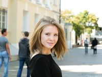 Feet - Ekaterina - 2016-08-08 Blonde in a black dress