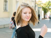 Feet - Ekaterina - 2016-08-08 Blonde in a black dress