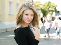 Feet - Ekaterina - 2016-08-08 Blonde in a black dress