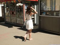 Feet - Ekaterina D - 2016-04-06 Barefoot beauty in a white dress