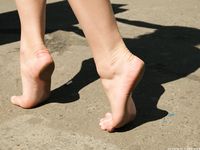 Feet - Ekaterina D - 2016-04-06 Barefoot beauty in a white dress