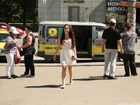 Feet - Ekaterina D - 2016-04-06 Barefoot beauty in a white dress