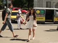 Feet - Ekaterina D - 2016-04-06 Barefoot beauty in a white dress