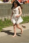 Feet - Ekaterina D - 2016-04-06 Barefoot beauty in a white dress