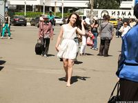 Feet - Ekaterina D - 2016-04-06 Barefoot beauty in a white dress