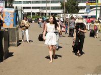 Feet - Ekaterina D - 2016-04-06 Barefoot beauty in a white dress