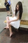 Feet - Ekaterina D - 2016-04-06 Barefoot beauty in a white dress
