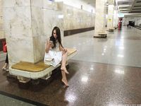 Feet - Ekaterina D - 2016-04-06 Barefoot beauty in a white dress