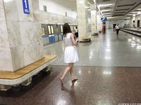 Feet - Ekaterina D - 2016-04-06 Barefoot beauty in a white dress