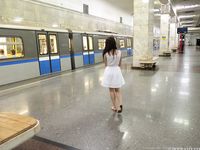 Feet - Ekaterina D - 2016-04-06 Barefoot beauty in a white dress