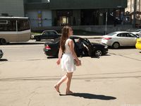 Feet - Ekaterina D - 2016-04-06 Barefoot beauty in a white dress