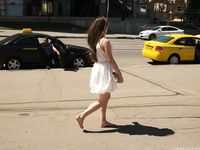 Feet - Ekaterina D - 2016-04-06 Barefoot beauty in a white dress