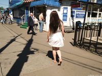 Feet - Ekaterina D - 2016-04-06 Barefoot beauty in a white dress