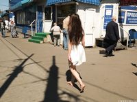 Feet - Ekaterina D - 2016-04-06 Barefoot beauty in a white dress