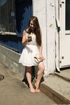 Feet - Ekaterina D - 2016-04-06 Barefoot beauty in a white dress