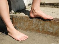 Feet - Ekaterina D - 2016-04-06 Barefoot beauty in a white dress