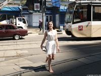 Feet - Ekaterina D - 2016-04-06 Barefoot beauty in a white dress