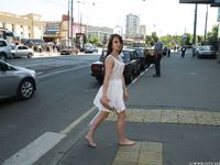 Feet - Ekaterina D - 2016-04-06 Barefoot beauty in a white dress